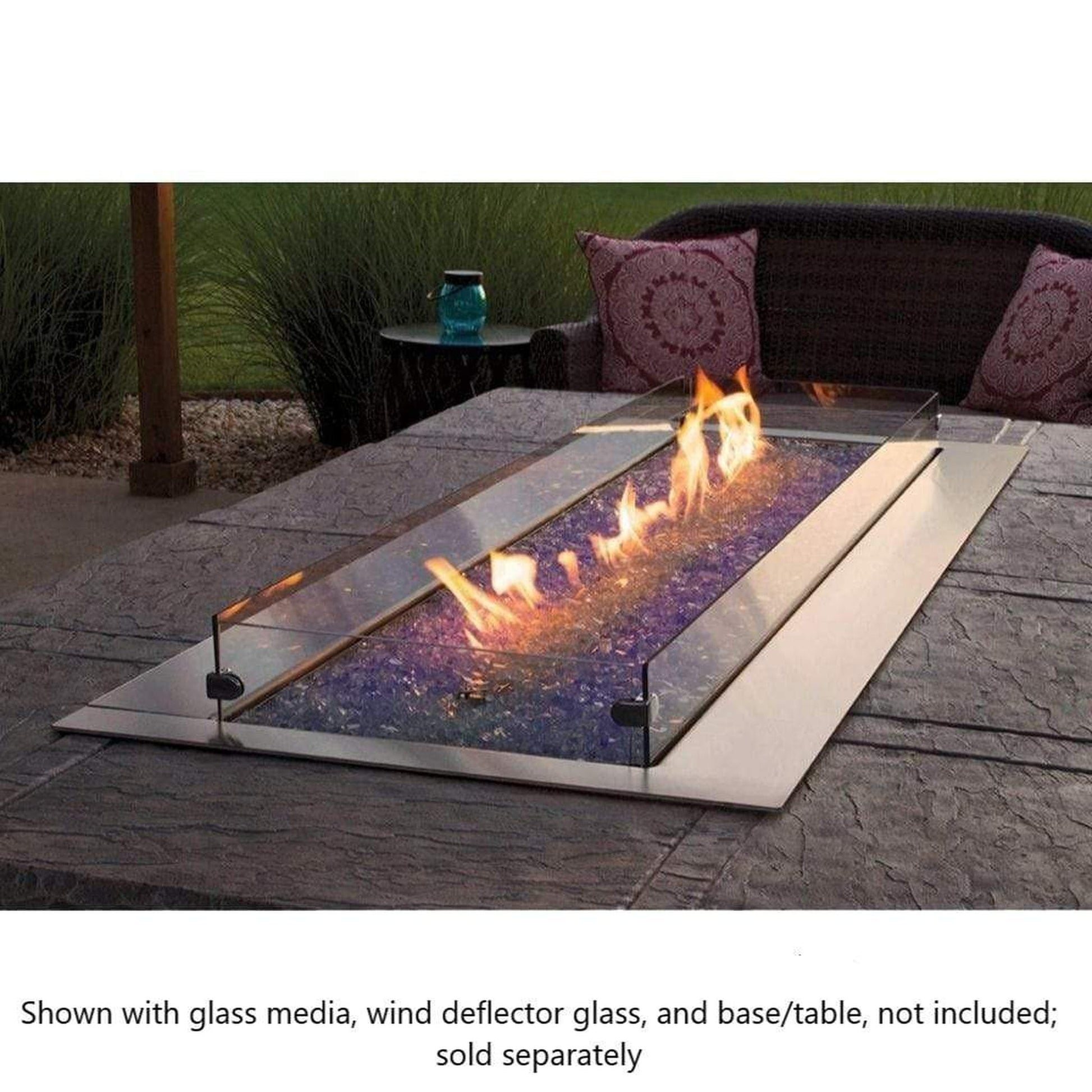 Empire Carol Rose 60" Multicolor LED Lighting Manual Outdoor Linear Fire Pit