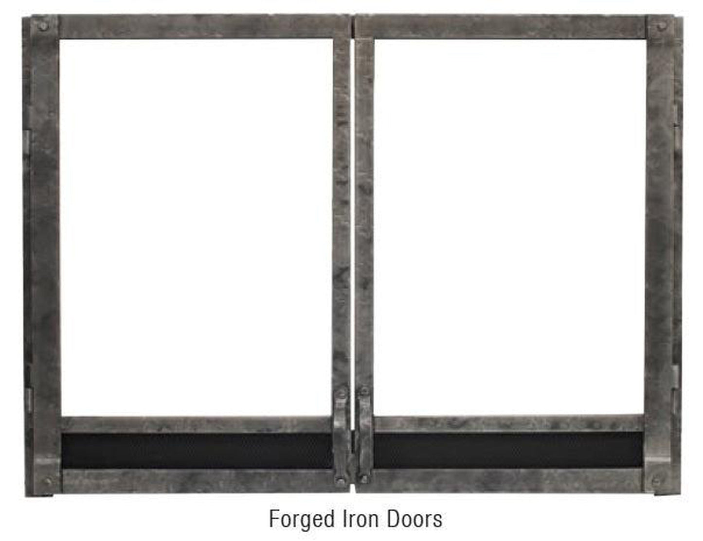 Empire Distress Pewter Forged Iron Doors & Frame for 36" Tahoe Clean Face Luxury Fireplace