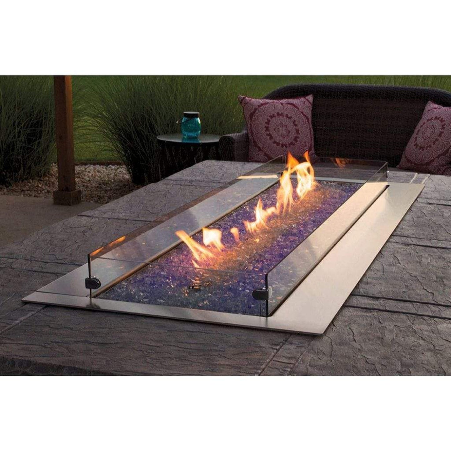 Empire Carol Rose 48" Wind Deflector Glass Fire Pit Accessory