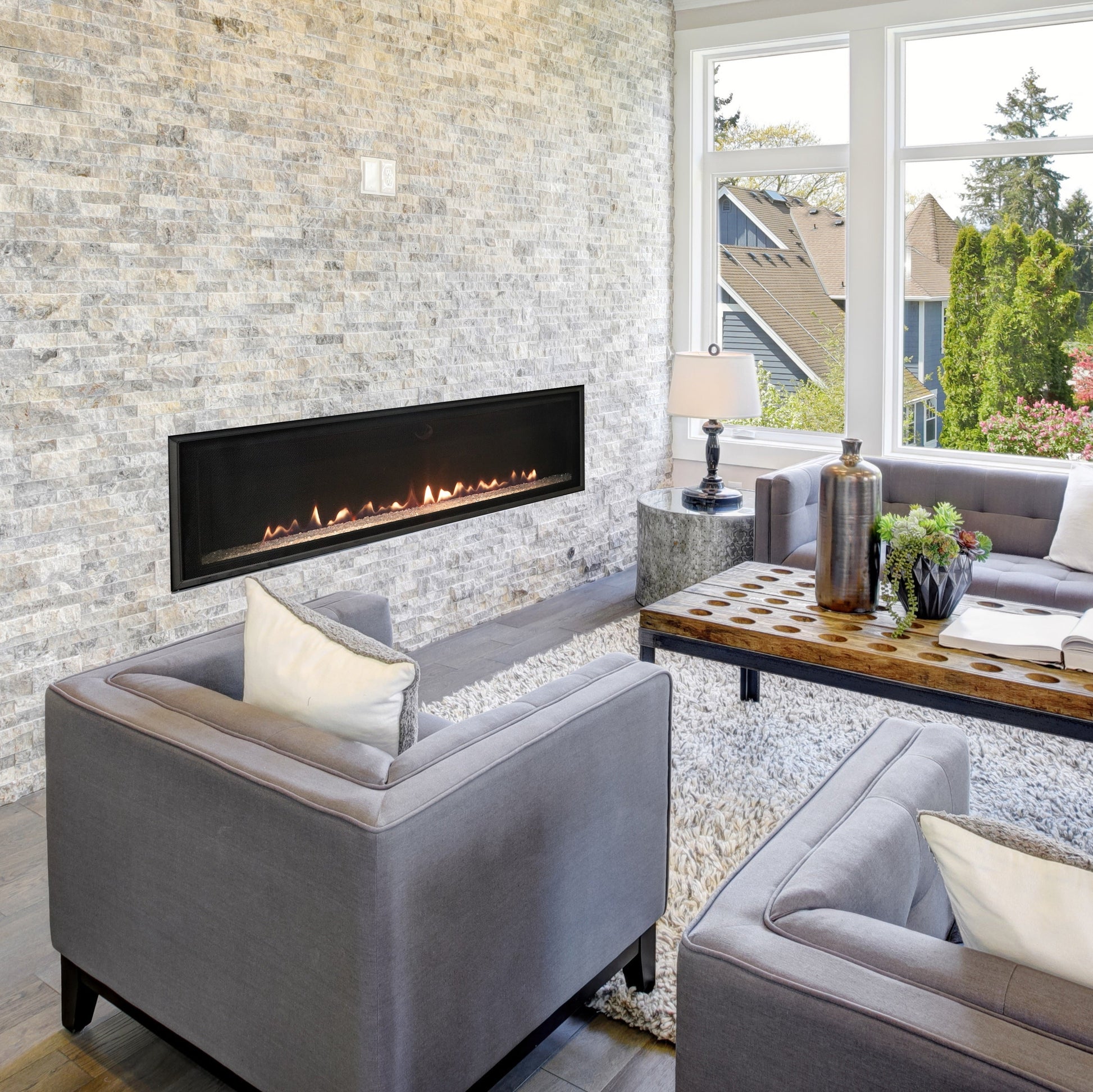 Empire Loft 46" Intermittent Pilot Control With On/Off Switch, Natural Gas Direct Vent Linear Fireplace