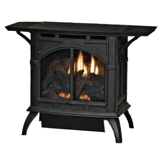 Empire Spirit 22" 20,000 BTU Porcelain Black Finish Intermittent Pilot Control With On/Off Switch, Natural Gas Vent Free Cast Iron Small Stove