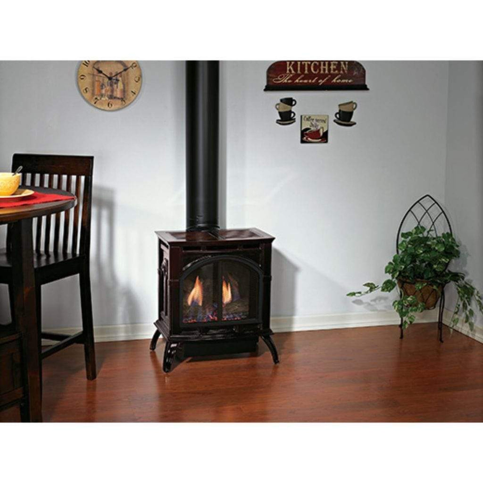 Empire Spirit 22" Porcelain Black Finish Intermittent Pilot Control With On/Off Switch, Natural Gas Direct Vent Cast Iron Small Stove