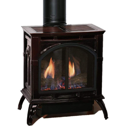 Empire Spirit 22" Porcelain Black Finish Millivolt Control With On/Off Switch, Propane Gas Direct Vent Cast Iron Small Stove