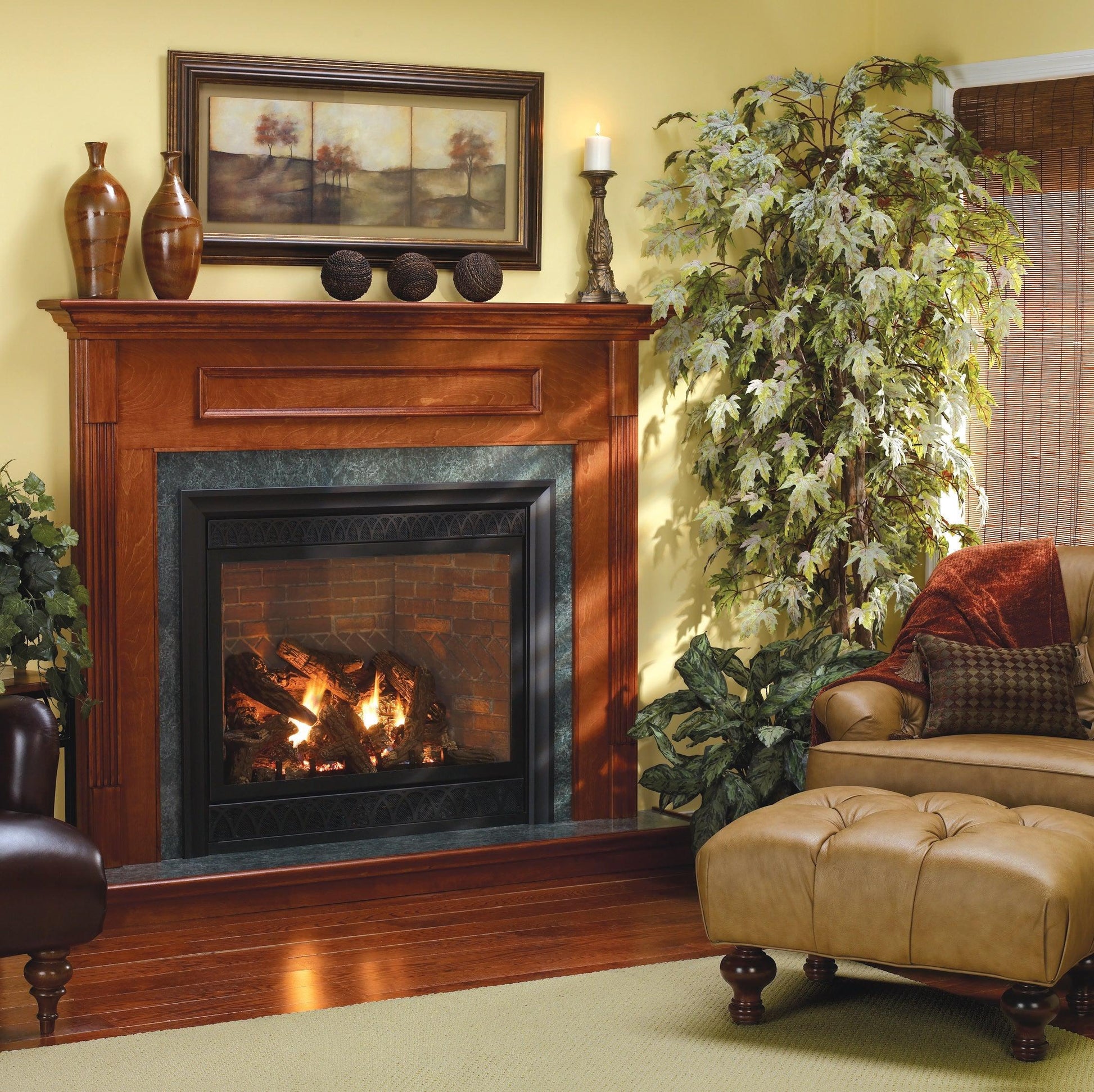 Empire Tahoe 36" Intermittent Pilot Control With On/Off Switch and Blower, Natural Gas Direct Vent Luxury Fireplace