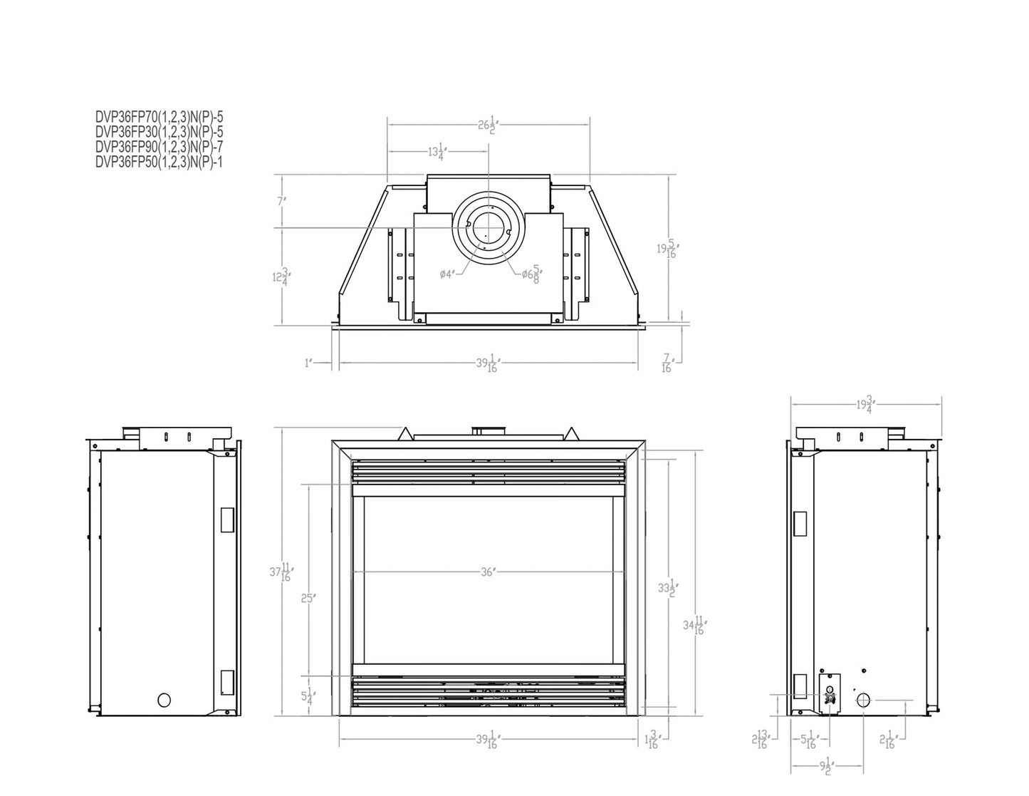 Empire Tahoe 36" Millivolt Control With On/Off Switch, Natural Gas Direct Vent Premium Fireplace