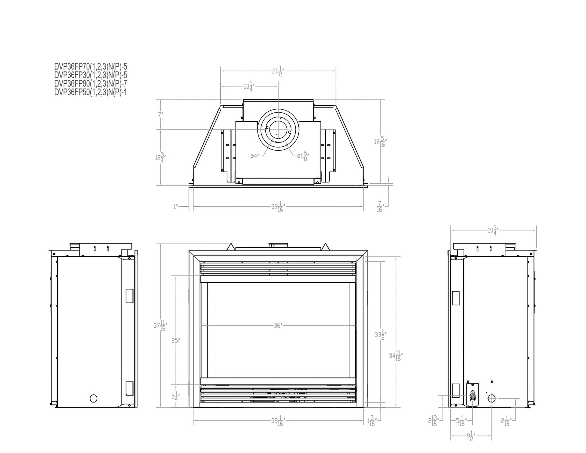 Empire Tahoe 36" Millivolt Control With On/Off Switch, Natural Gas Direct Vent Premium Fireplace