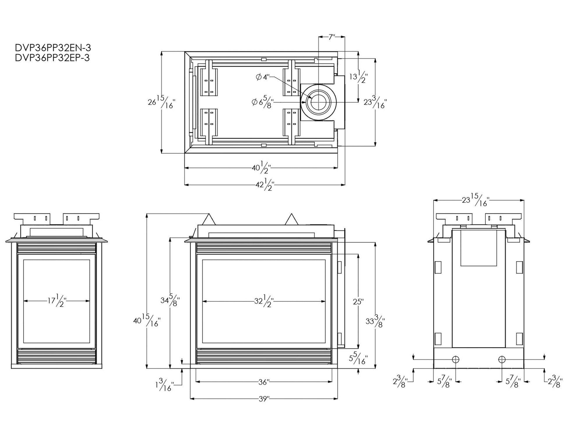 Empire Tahoe 36" Millivolt Control With On/Off Switch, Propane Gas Direct Vent Premium Peninsula Fireplace