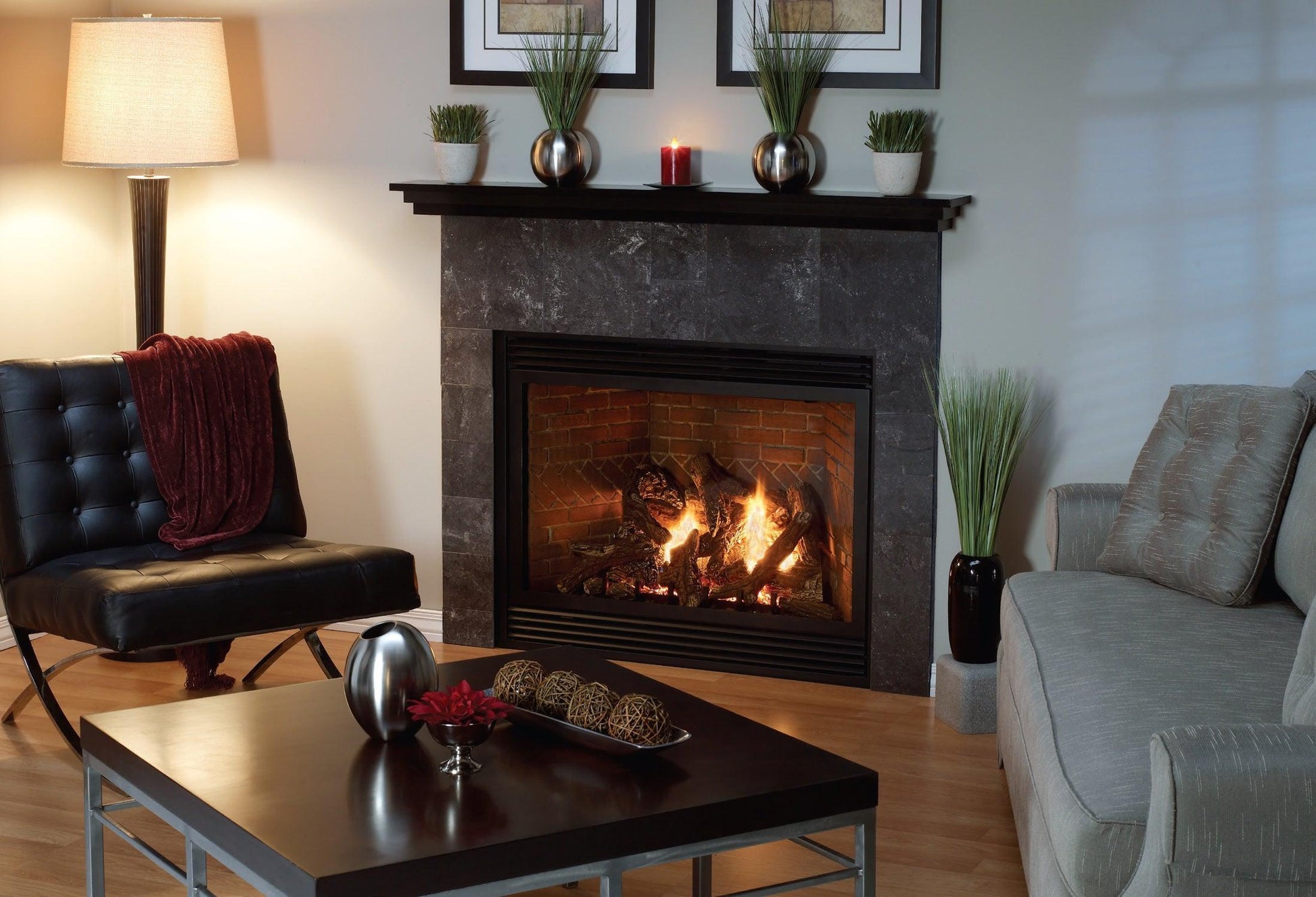 Empire Tahoe 36" Multi Function Control With On/Off Switch and Blower, Natural Gas Direct Vent Luxury Fireplace