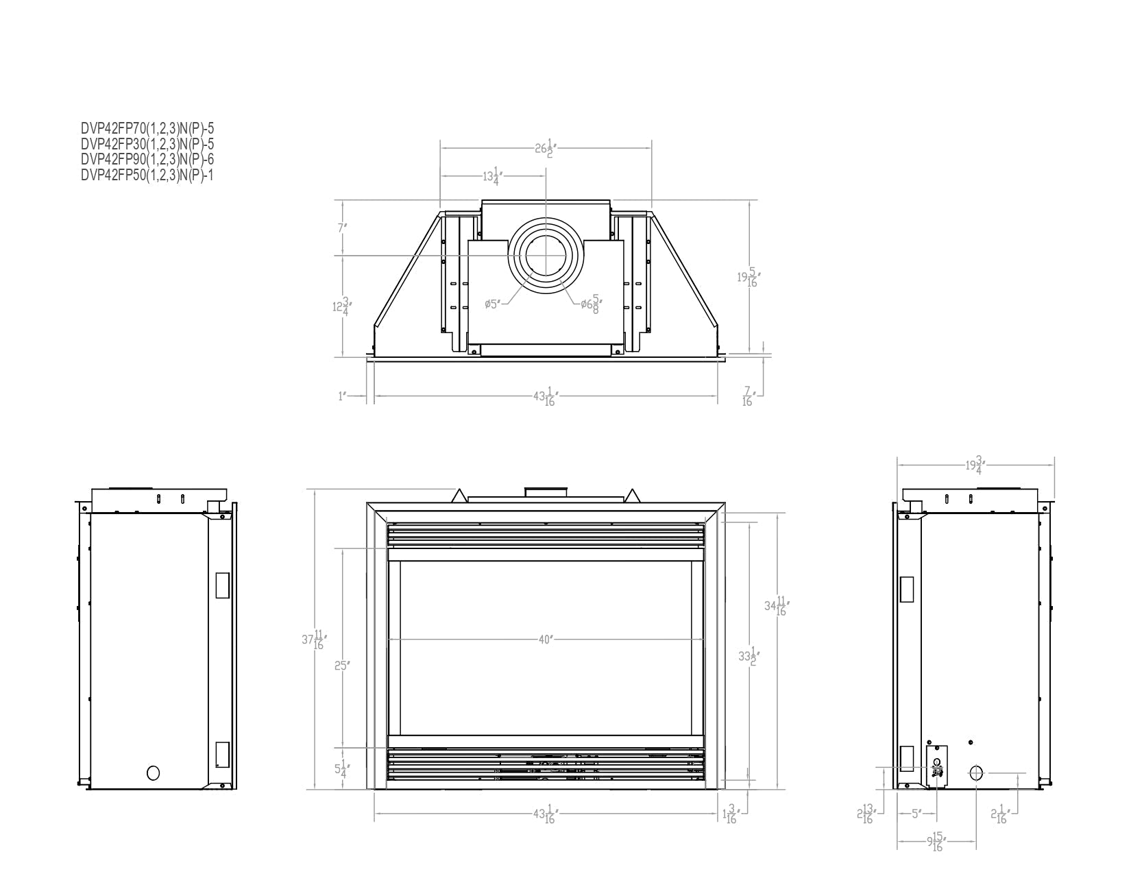 Empire Tahoe 42" Intermittent Pilot Control With On/Off Switch and Blower, Propane Gas Direct Vent Premium Fireplace
