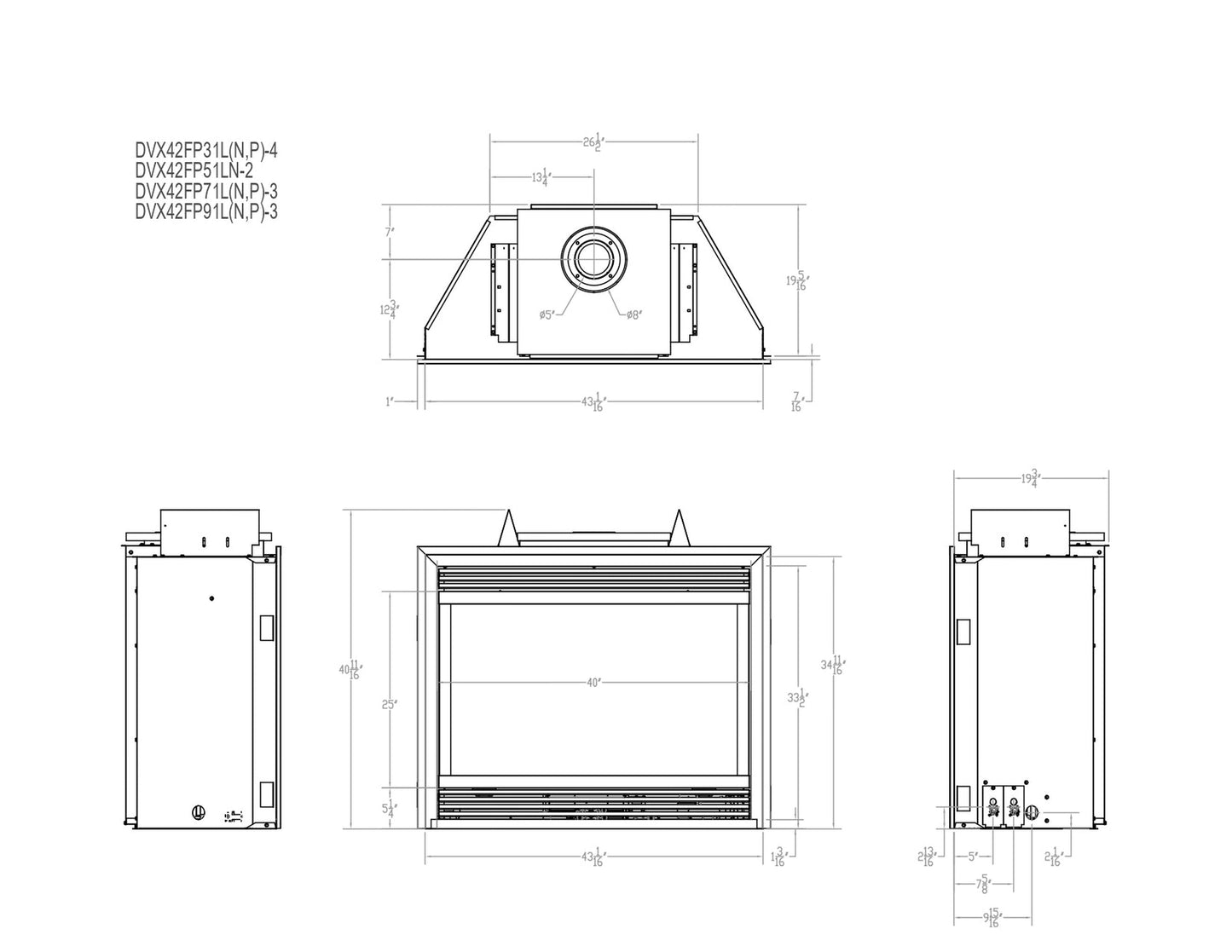 Empire Tahoe 42" Multi Function Control With Blower, Propane Gas Direct Vent Luxury Fireplace