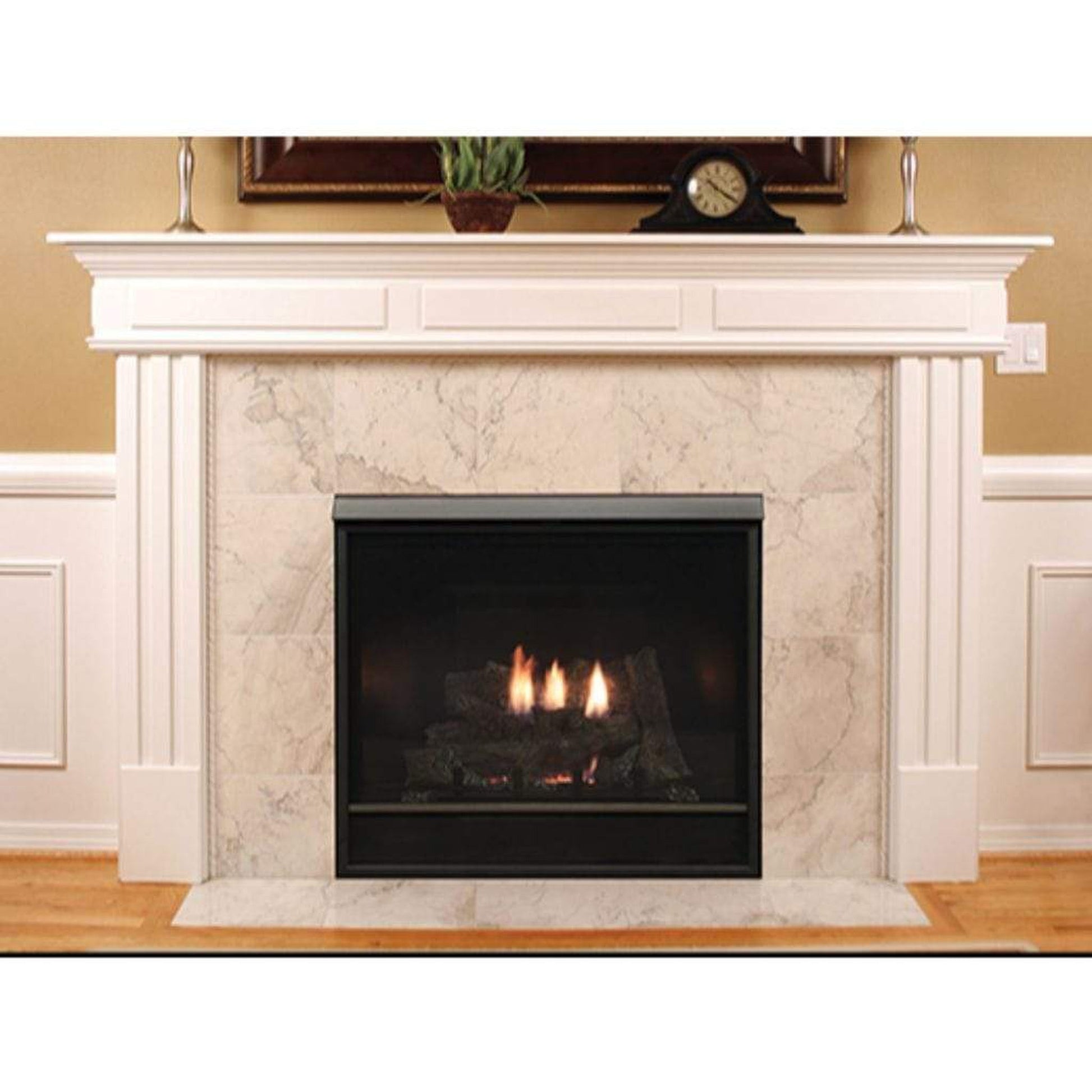 Empire Tahoe Clean Face 32" Millivolt Control With On/Off Switch and Blower, Propane Gas Direct Vent Deluxe Fireplace