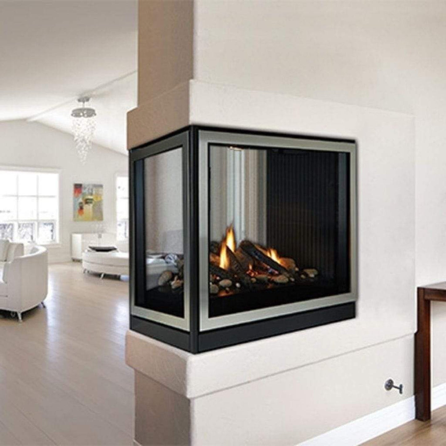 Empire Tahoe Clean Face 36" Intermittent Pilot With On/Off Switch, Natural Gas Direct Vent Premium Peninsula Fireplace