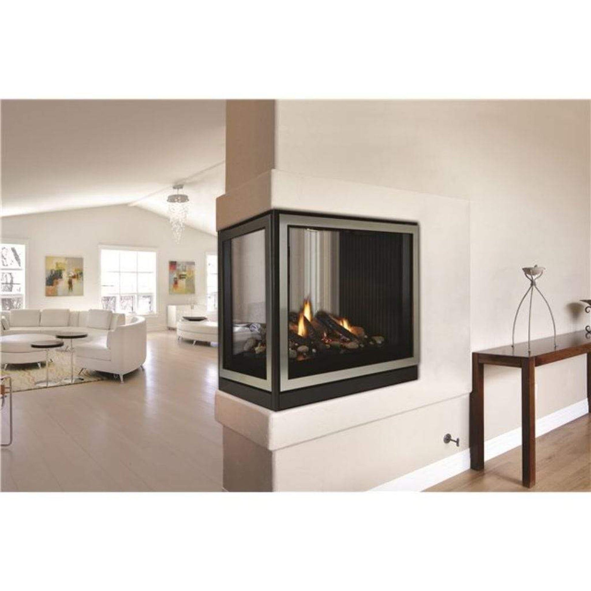 Empire Tahoe Clean Face 36" Intermittent Pilot With On/Off Switch, Natural Gas Direct Vent Premium Peninsula Fireplace