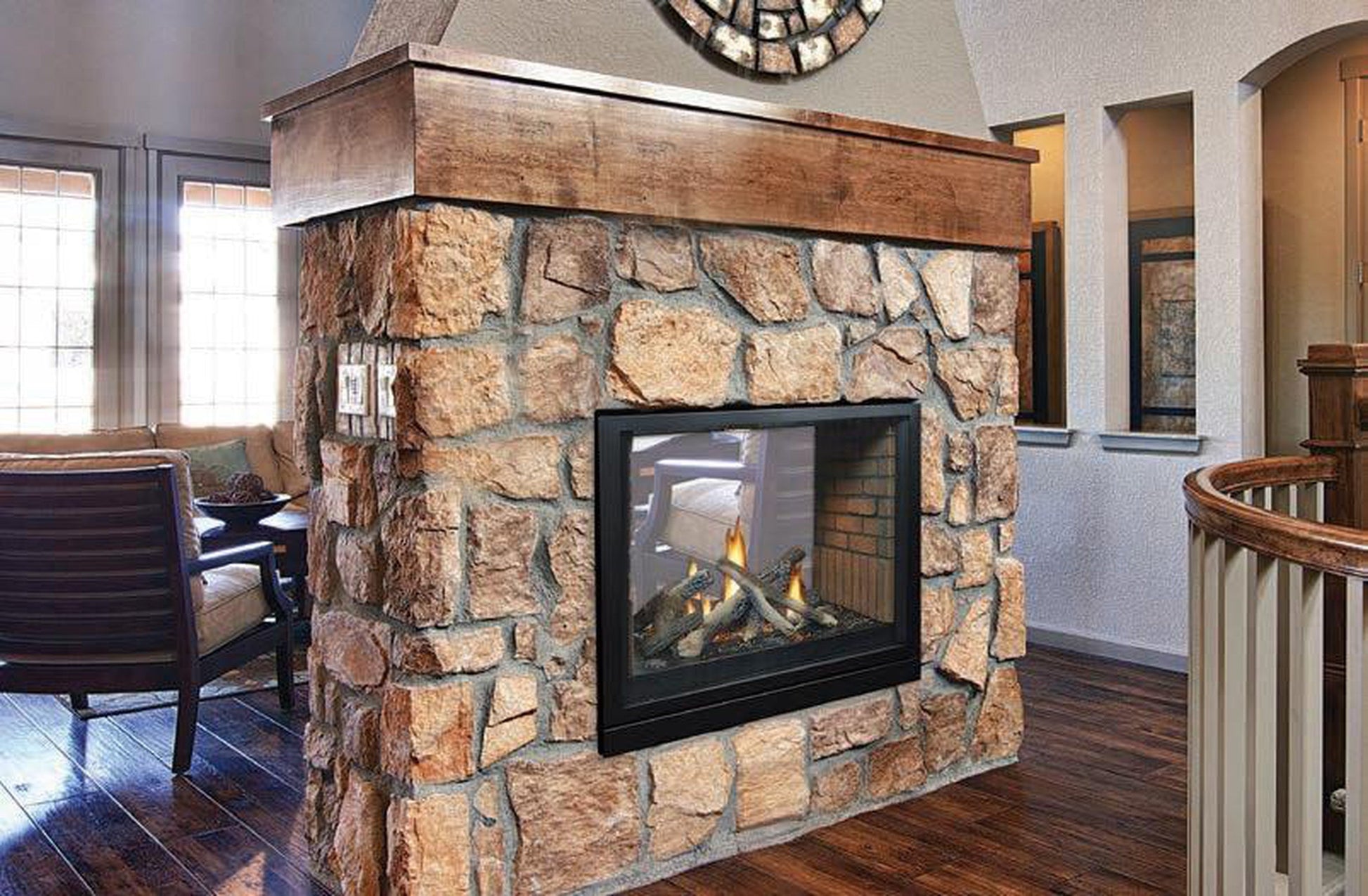 Empire Tahoe Clean Face 36" Millivolt Control With On/Off Switch, Natural Gas Direct Vent Premium See Through Fireplace