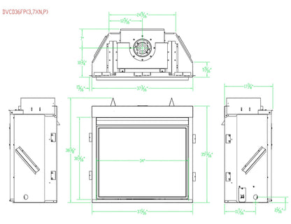 Empire Tahoe Clean Face 36" Millivolt Control With On/Off Switch and Blower, Natural Gas Direct Vent Deluxe Fireplace