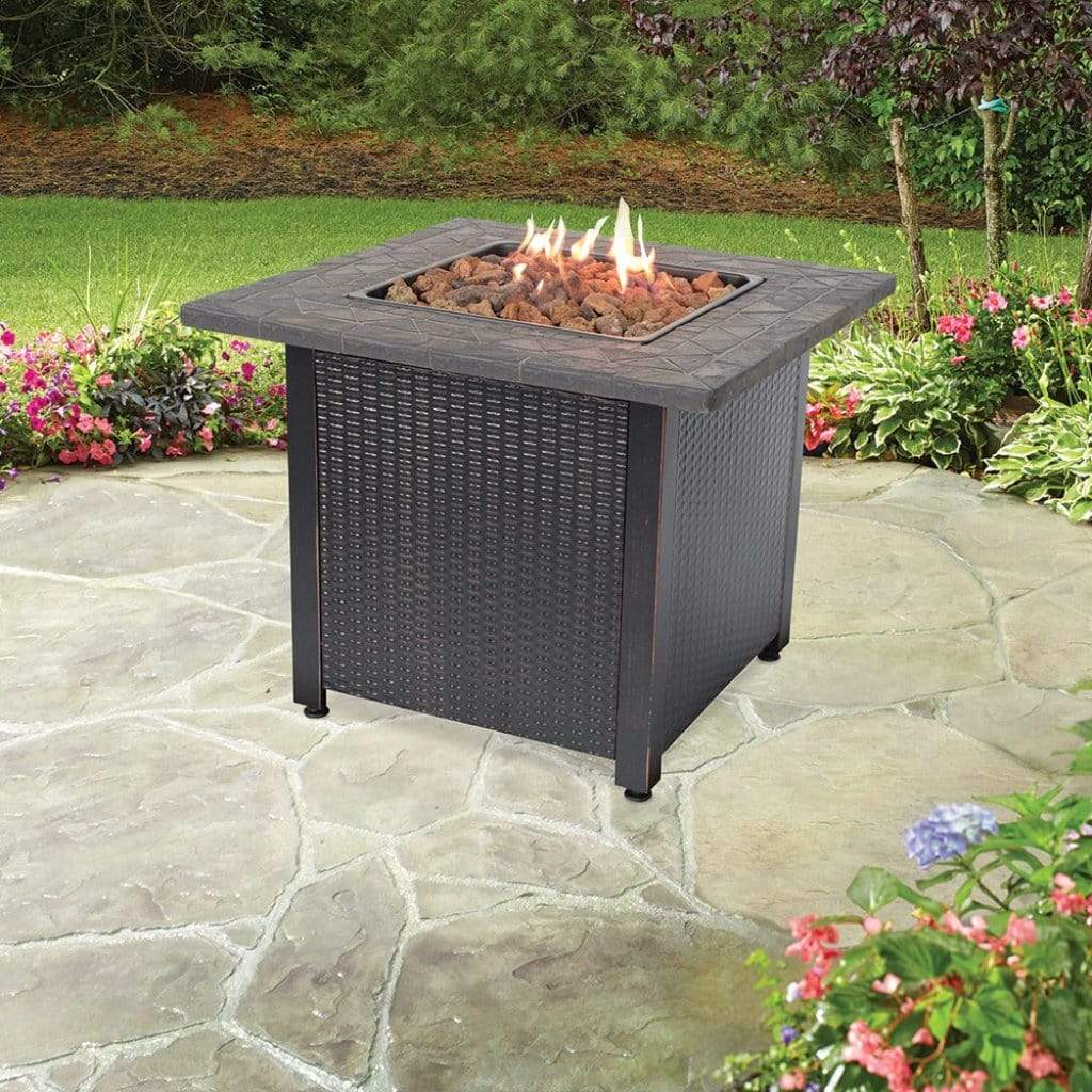 Endless Summer 30" Outdoor LP Gas Fire Pit Table With Resin Mantel