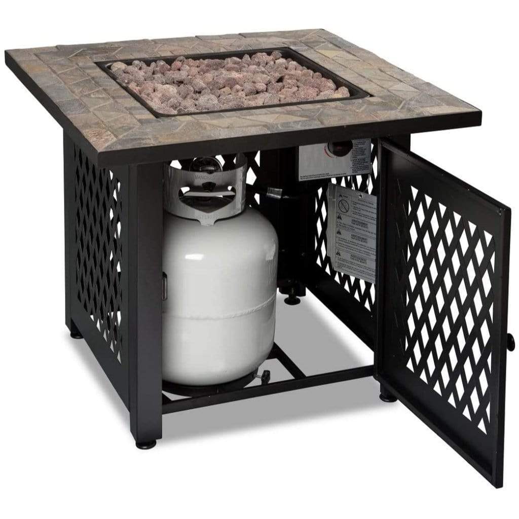 Endless Summer 30" Outdoor LP Gas Fire Pit Table With Slate Tile Mantel