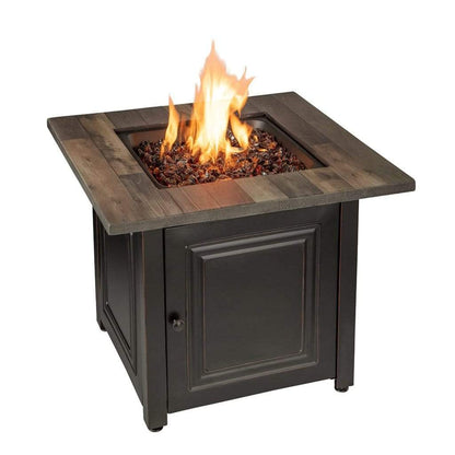 Endless Summer Burlington 30" Outdoor LP Gas Fire Pit Table With Faux Wood Top