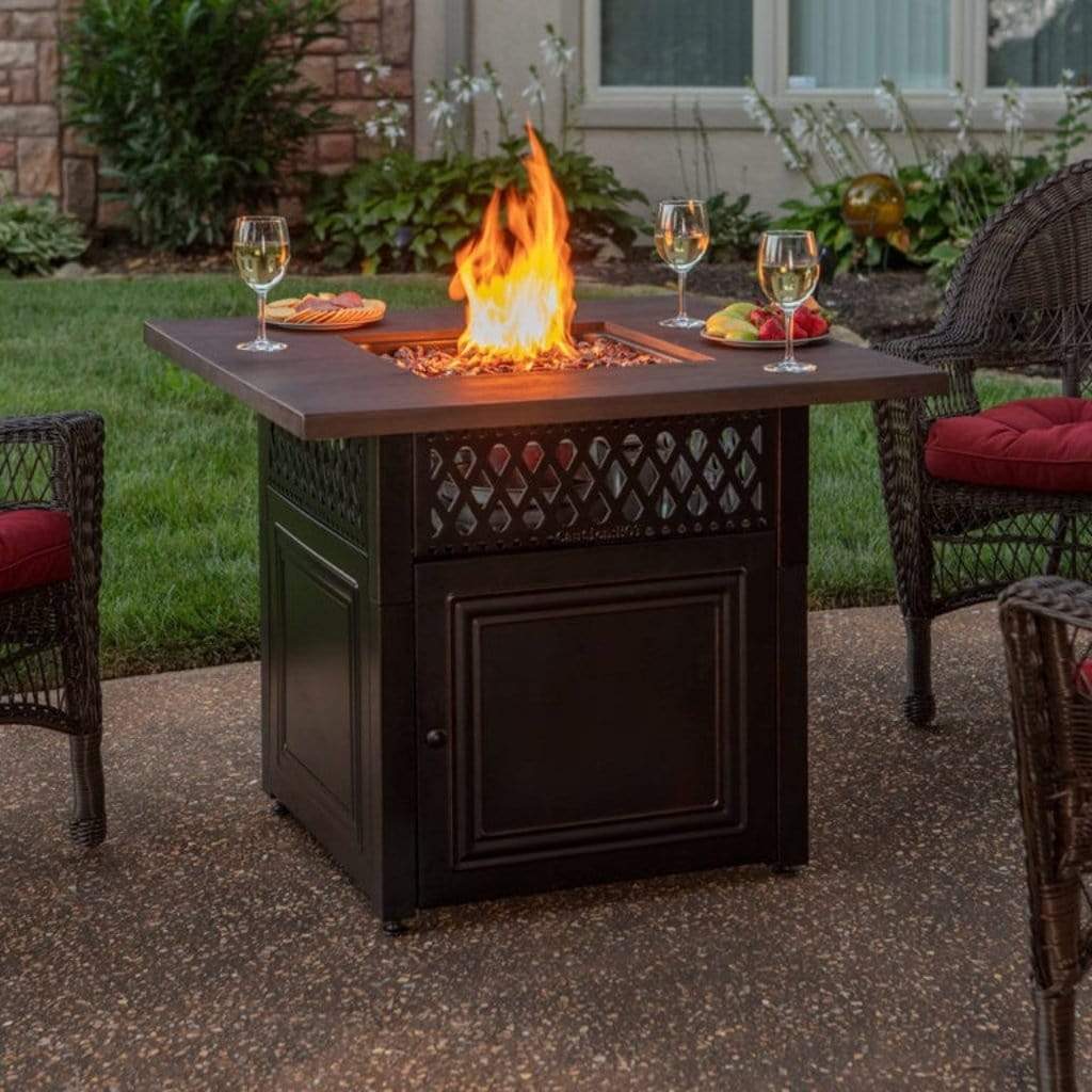 Endless Summer Donovan 42" Outdoor LP Gas Fire Pit Table With DualHeat Technology