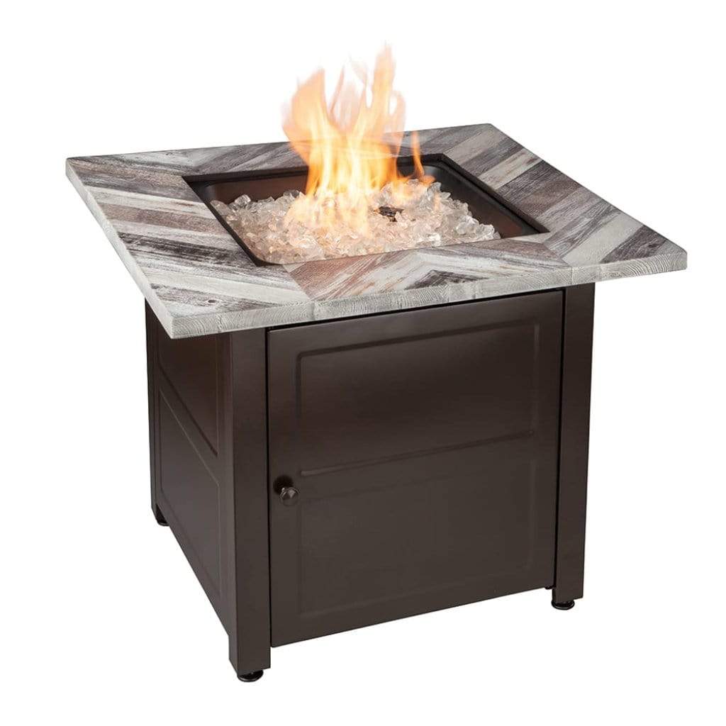 Endless Summer Duvall 30" Outdoor LP Gas Fire Pit Table With Faux Wood Top