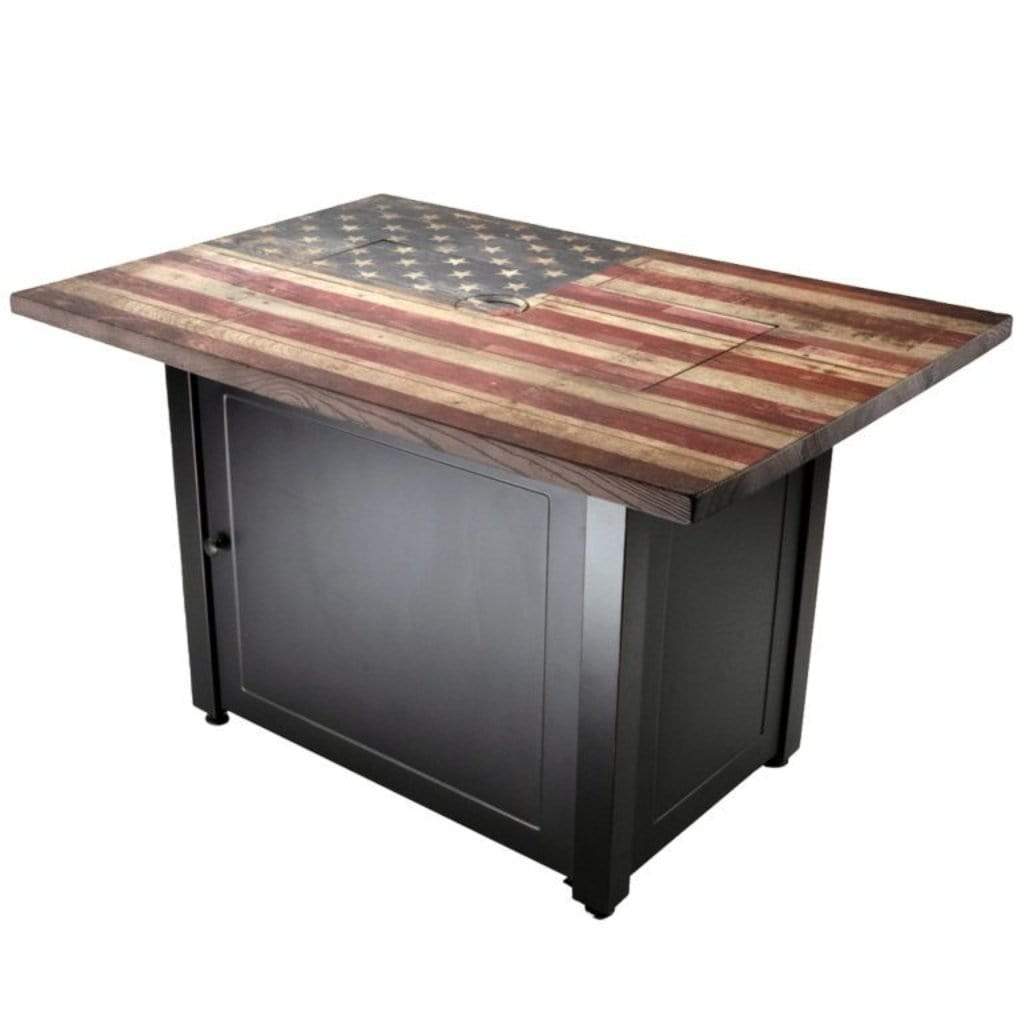 Endless Summer The Americana 40" Rectangular Outdoor LP Gas Fire Pit Table With American Flag Mantel