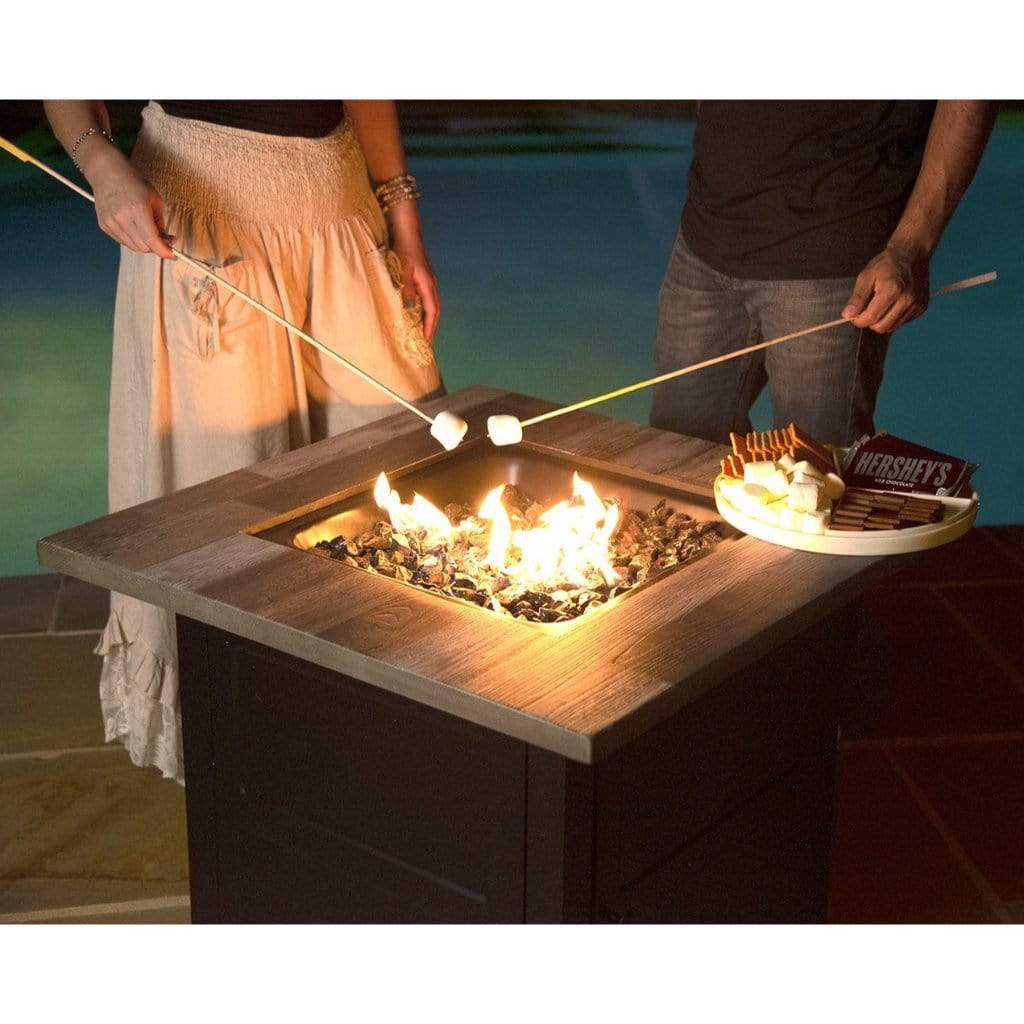 Endless Summer The Cayden 30" Outdoor LP Gas Fire Pit Table With Faux Wood Mantel