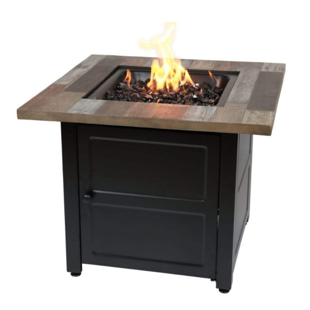 Endless Summer The Cayden 30" Outdoor LP Gas Fire Pit Table With Faux Wood Mantel