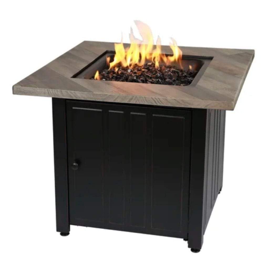 Endless Summer The Harper 30" Outdoor LP Gas Fire Pit Table With Printed Resin Mantel