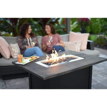 Endless Summer The Marc 40" Rectangular Outdoor LP Gas Fire Pit Table With Faux Wood Mantel