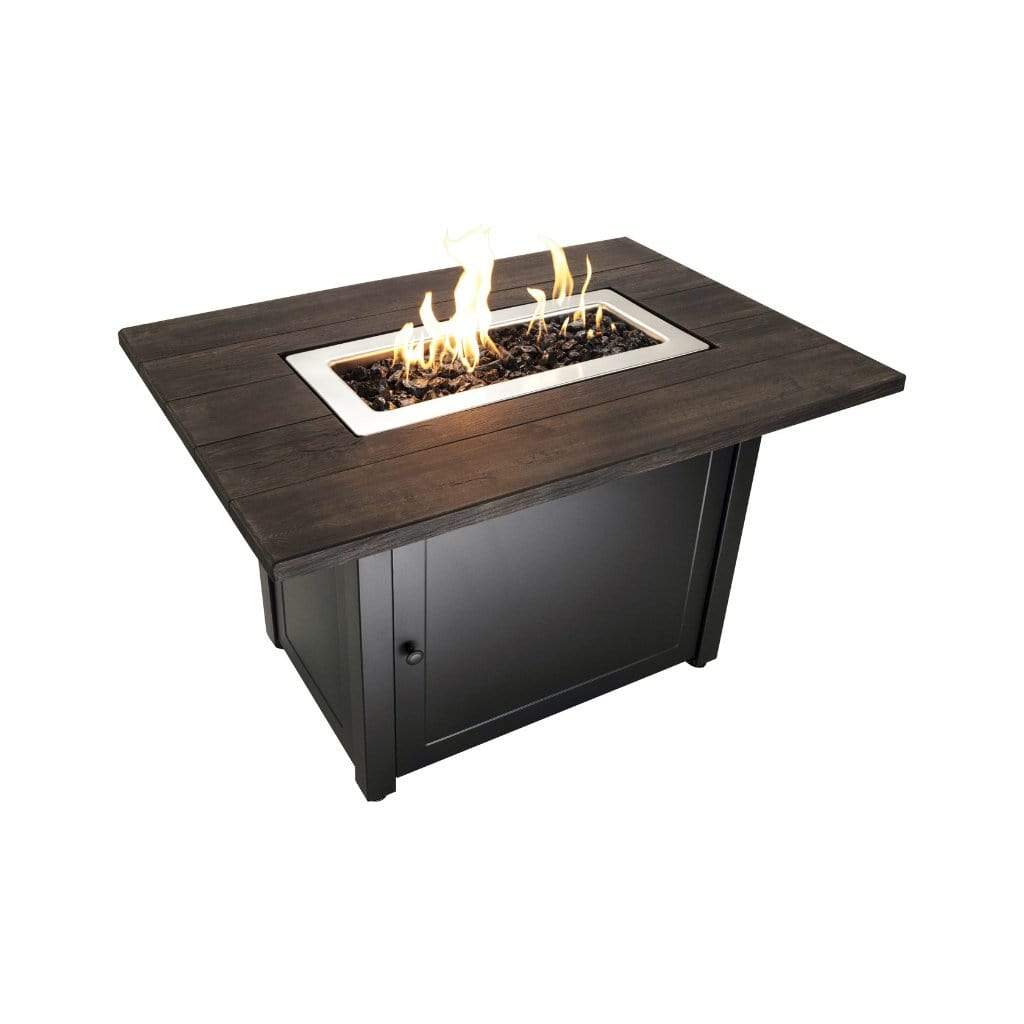 Endless Summer The Marc 40" Rectangular Outdoor LP Gas Fire Pit Table With Faux Wood Mantel