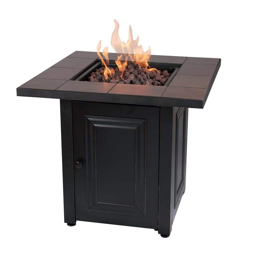 Endless Summer Vanderbilt 28" Outdoor LP Gas Fire Pit Table With Ceramic Tile Mantel