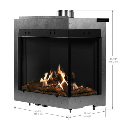 Faber MatriX 3326 Series Two-sided Right-facing Built-in Gas Fireplace