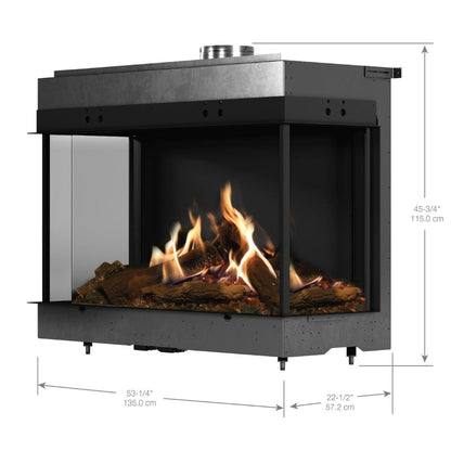 Faber MatriX 4326 Series Three-sided Bay Built-in Gas Fireplace