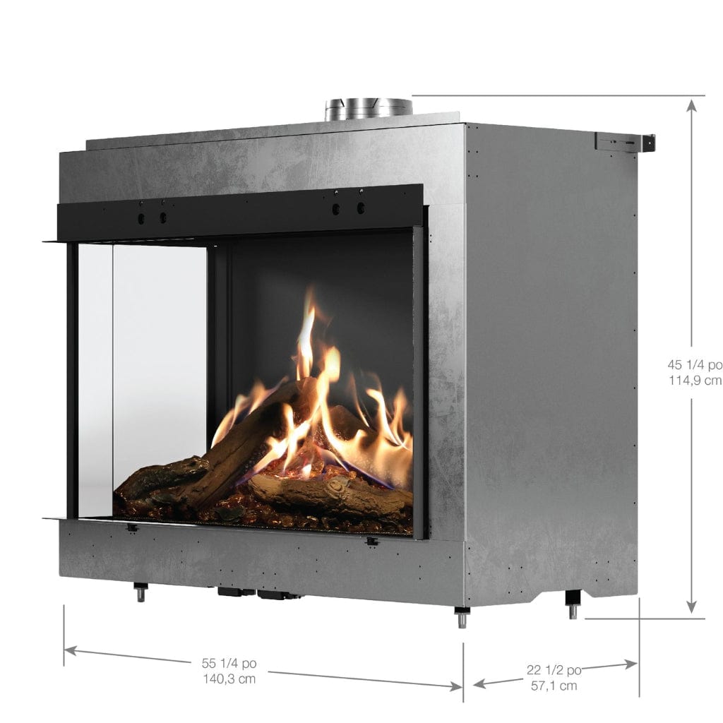 Faber MatriX 4326 Series Two-sided Left-facing Built-in Gas Fireplace