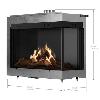 Faber MatriX 4326 Series Two-sided Right-facing Built-in Gas Fireplace