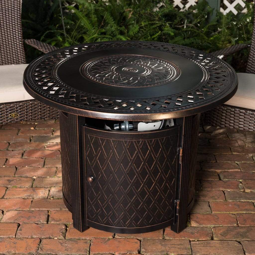 Fire Sense 33" Wagner Round Aluminum Propane Gas Fire Pit