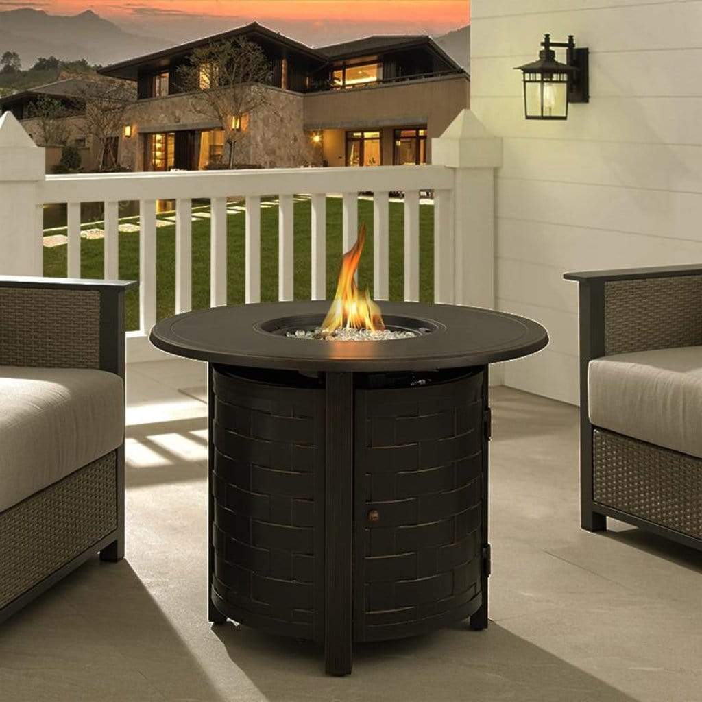 Fire Sense 34" Dylan Aluminum Round Propane Gas Fire Pit