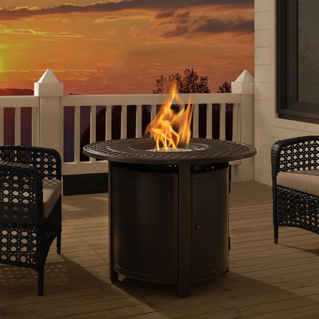 Fire Sense 34" Franklin Aluminum Round Propane Gas Fire Pit