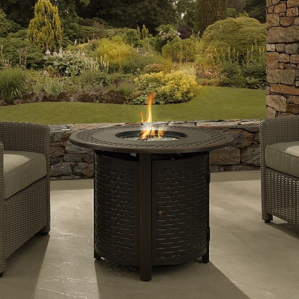 Fire Sense 34" Hendricks Aluminum Round Propane Gas Fire Pit