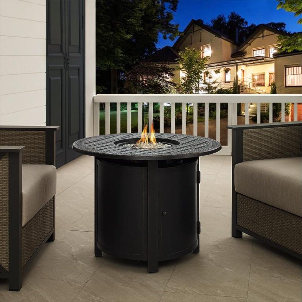 Fire Sense 34" Woodberry Aluminum Round Propane Gas Fire Pit