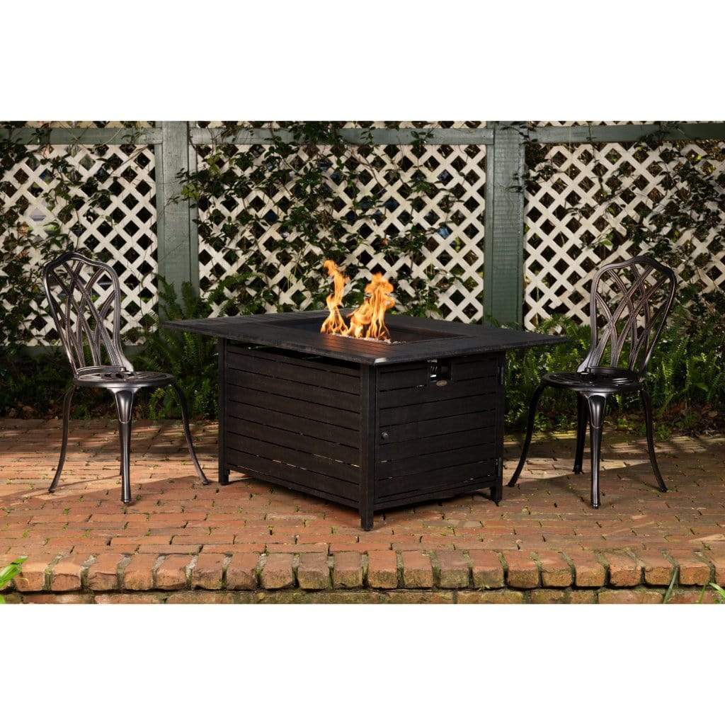 Fire Sense 35" Longmont Aluminum Rectangular Propane Gas Fire Pit