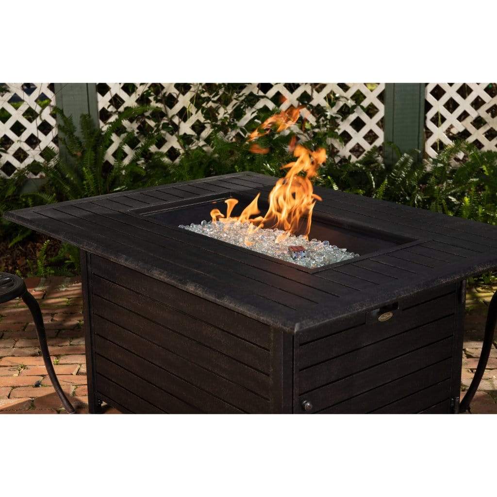 Fire Sense 35" Longmont Aluminum Rectangular Propane Gas Fire Pit