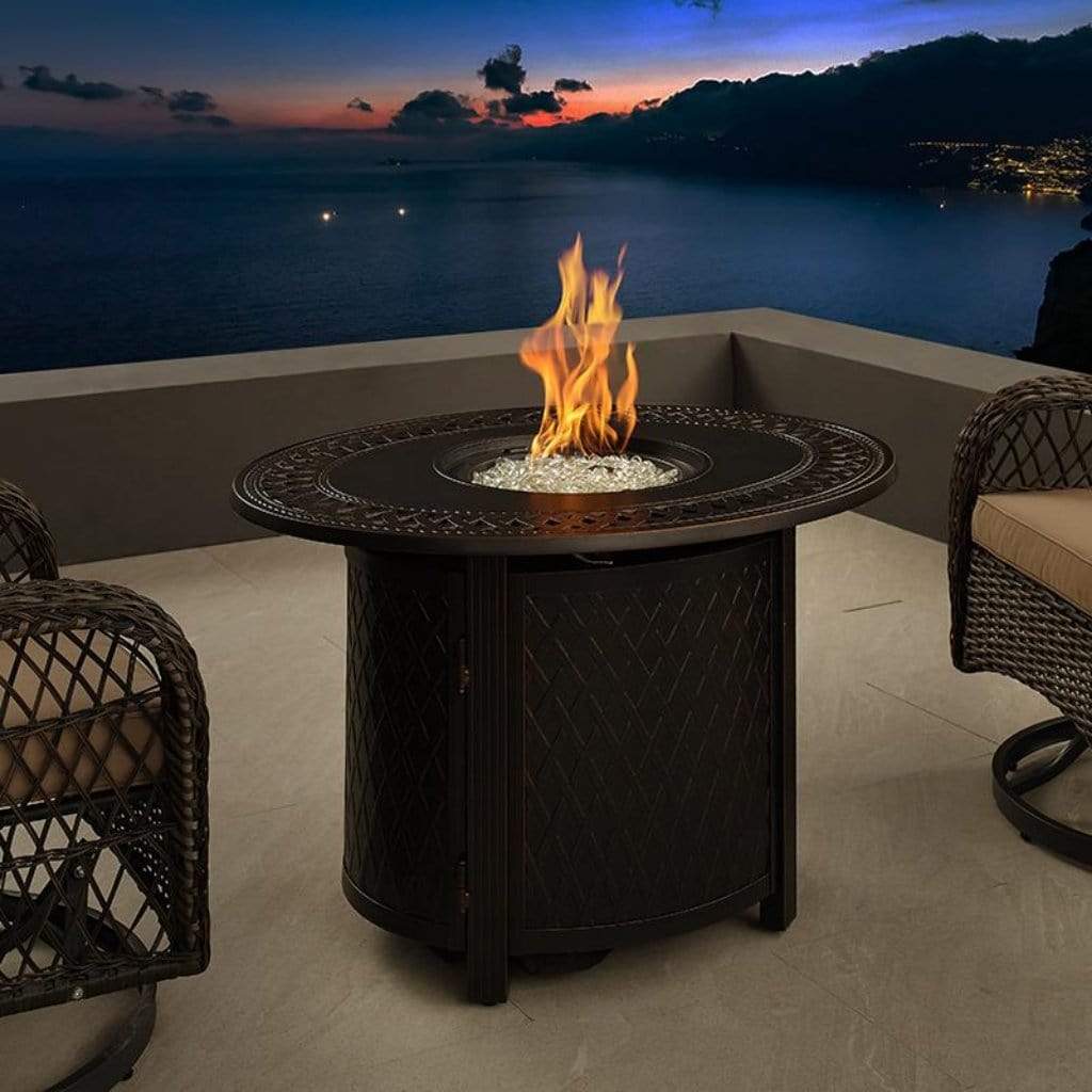 Fire Sense 39.5" James Oval Aluminum Propane Gas Fire Pit