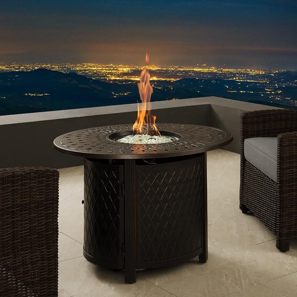 Fire Sense 39.5" Morrison Oval Aluminum Propane Gas Fire Pit