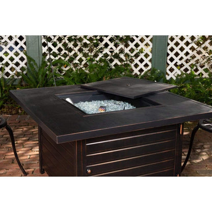 Fire Sense 40" Langhorne Square Aluminum Propane Gas Fire Pit