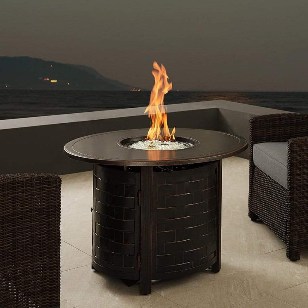 Fire Sense 40" Nelson Oval Aluminum Propane Gas Fire Pit