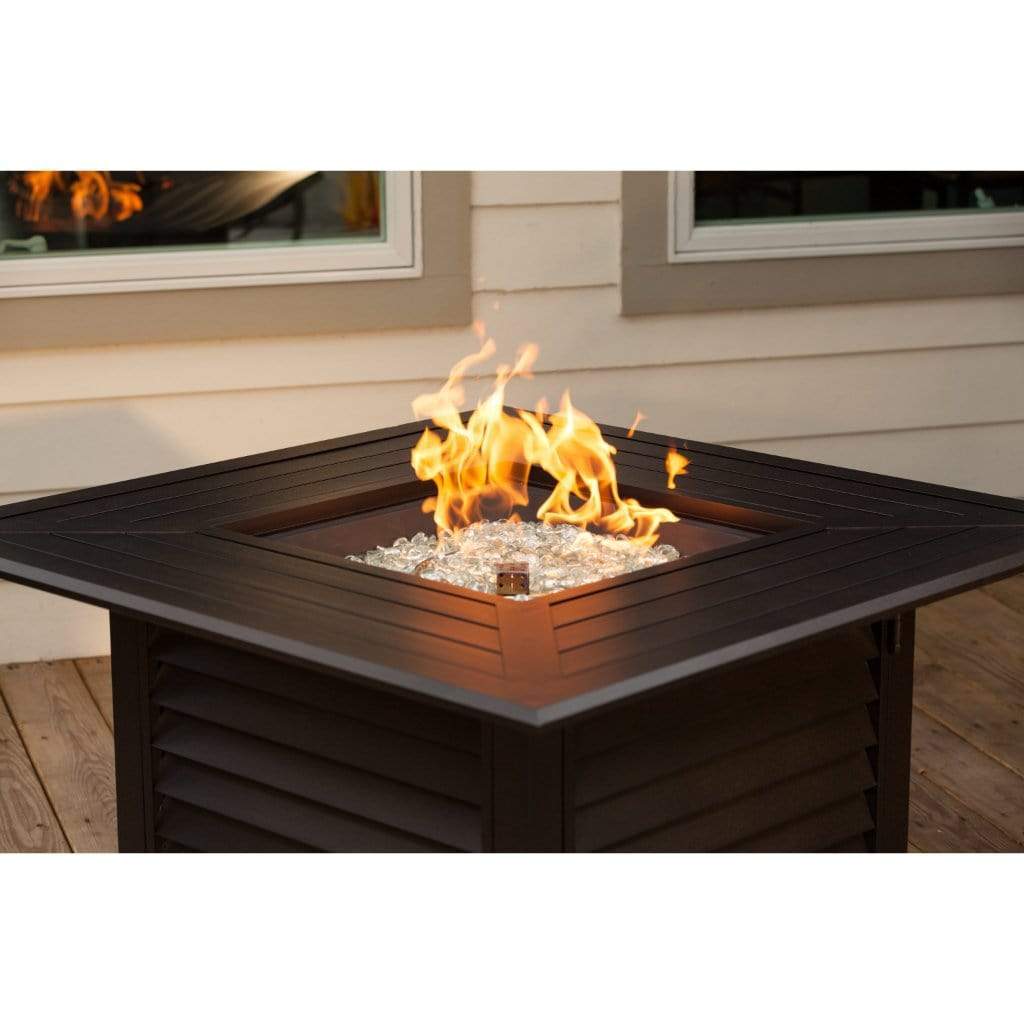 Fire Sense 40" Palmetto Aluminum Square Propane Gas Fire Pit