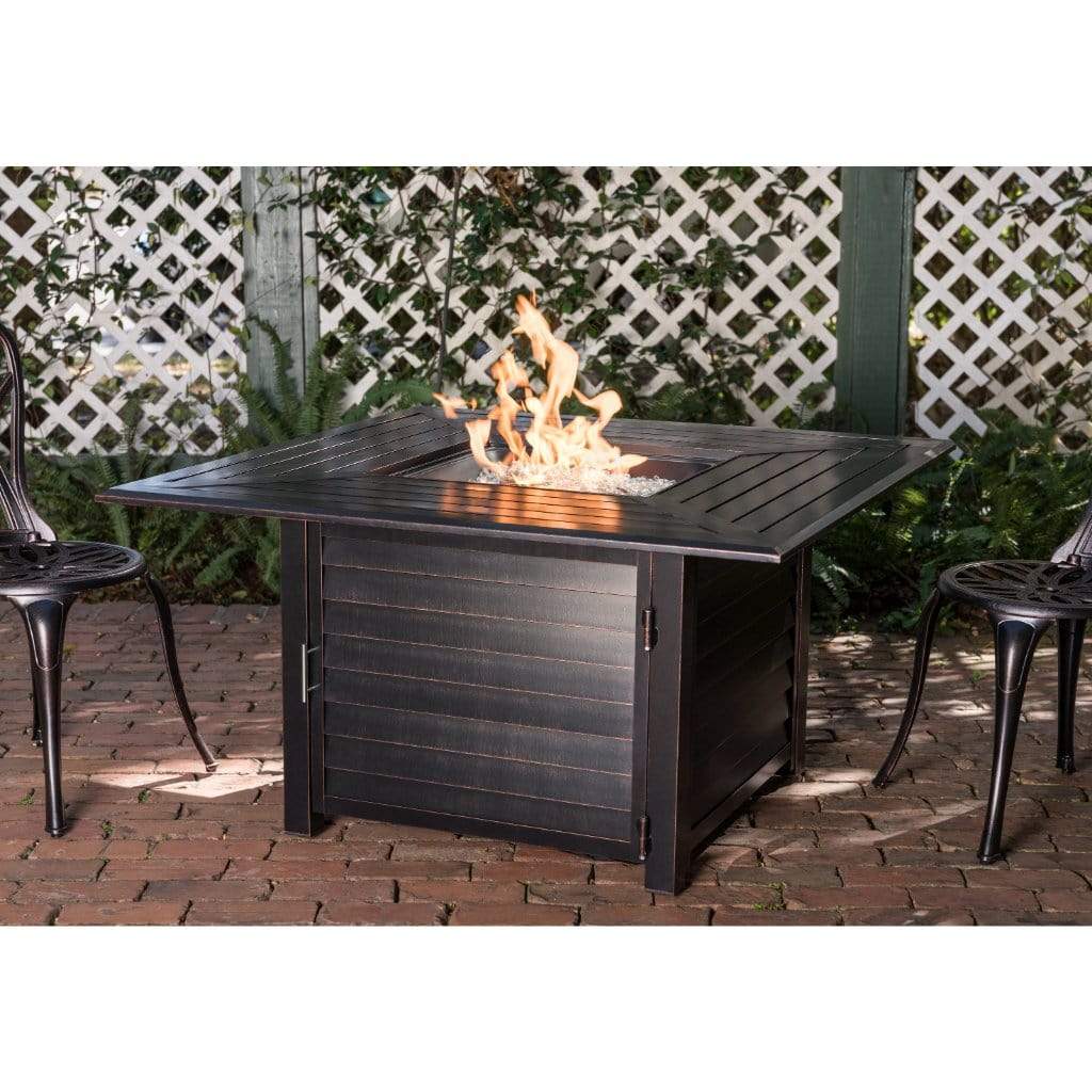 Fire Sense 40" Palmetto Aluminum Square Propane Gas Fire Pit