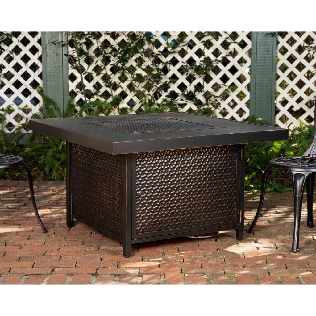 Fire Sense 40" Weyland Square Aluminum Propane Gas Fire Pit