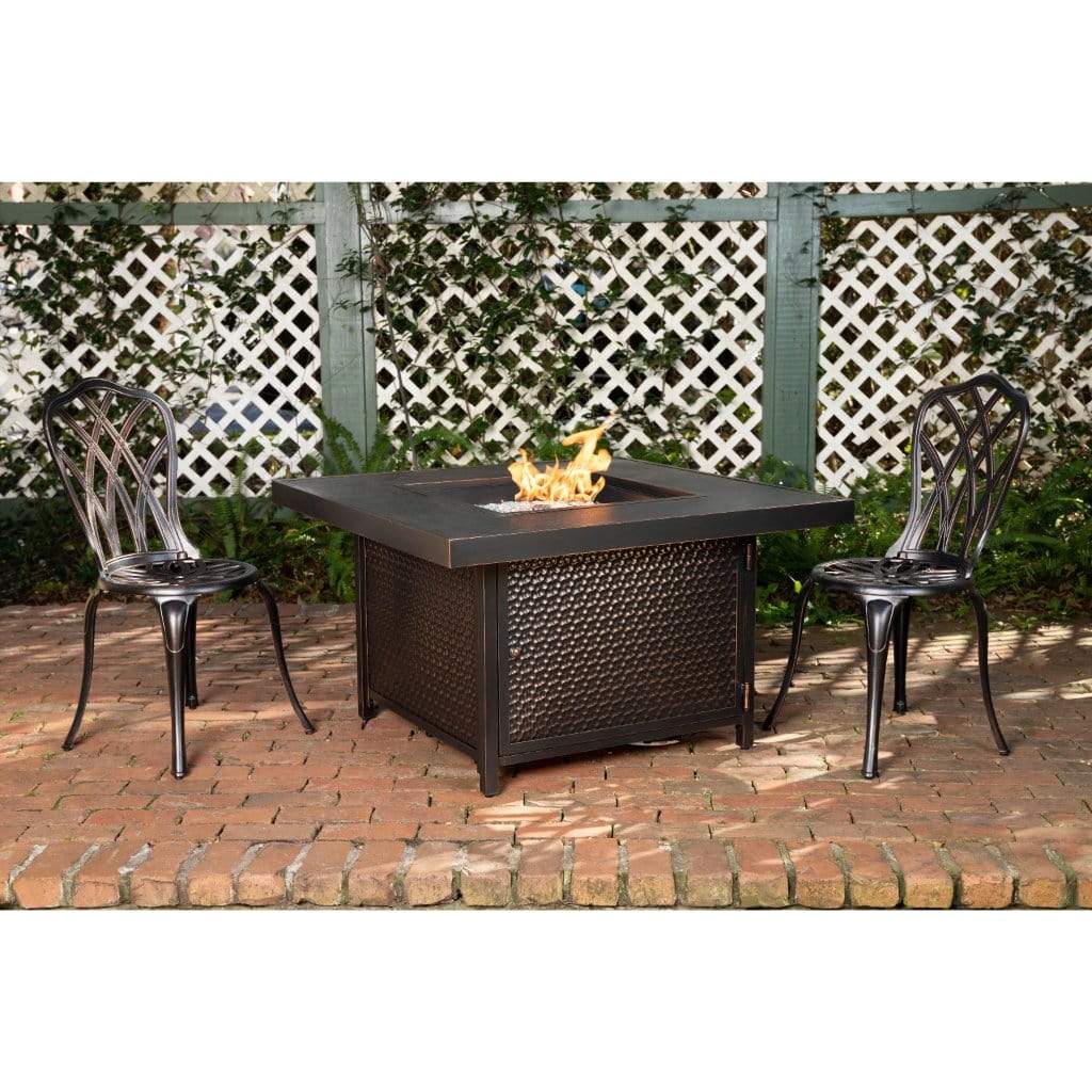 Fire Sense 40" Weyland Square Aluminum Propane Gas Fire Pit